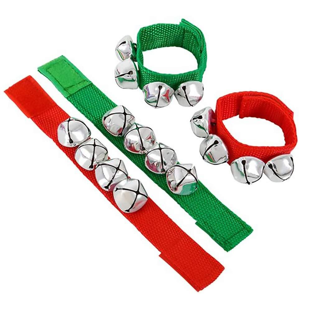 Kids Jingle Bells Wrist Ankle Percussion Instrument Music Class Party Favors Set